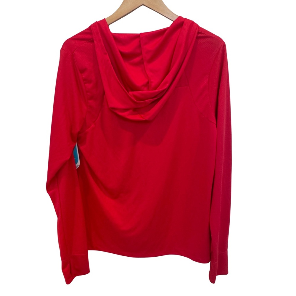 Be Inspired Geo Track Hoodie Pullover Coral Casa XL Thumbholes NWT $44 Women’s - Picture 2 of 6